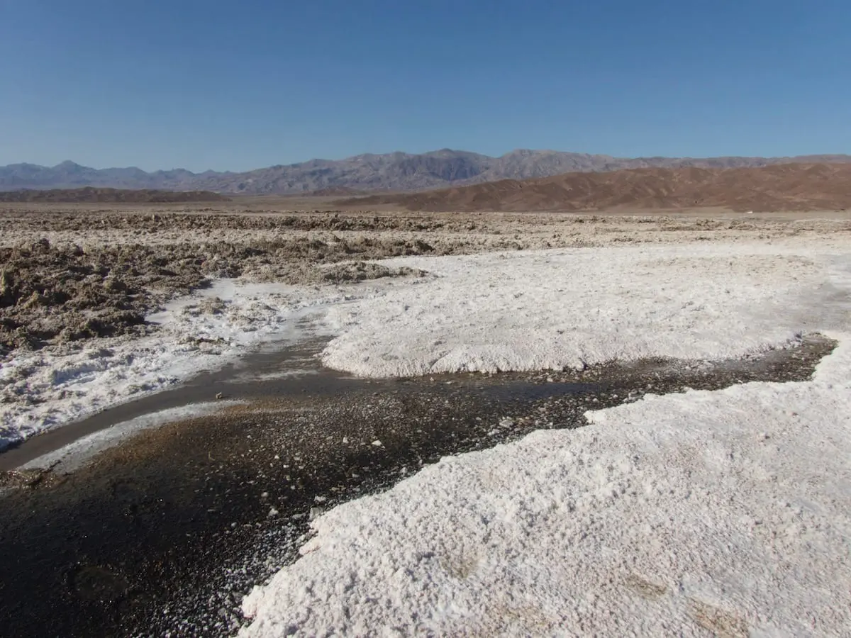 Death Valley mit Kind - Salzfluss Death Valley mit Kind - Farbspiele