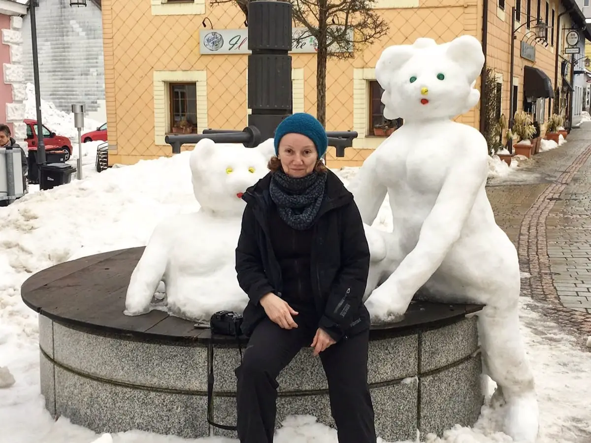 Winter mit Kindern im Fichtelgebirge - Schneebären Bischofsgrün