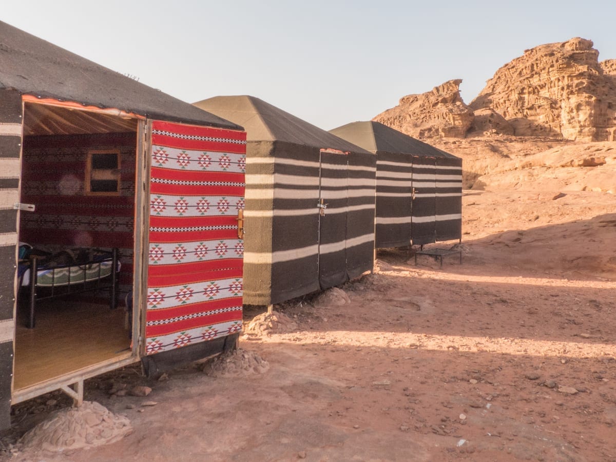 Jordanien Wadi Rum Übernachtung Beduinencamp Zelte