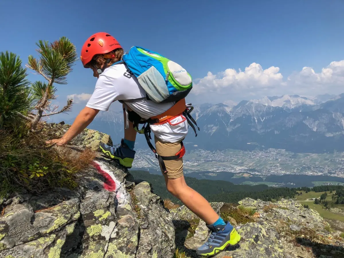Klettersteig mit Kind im Familienurlaub in Hall (Tirol)