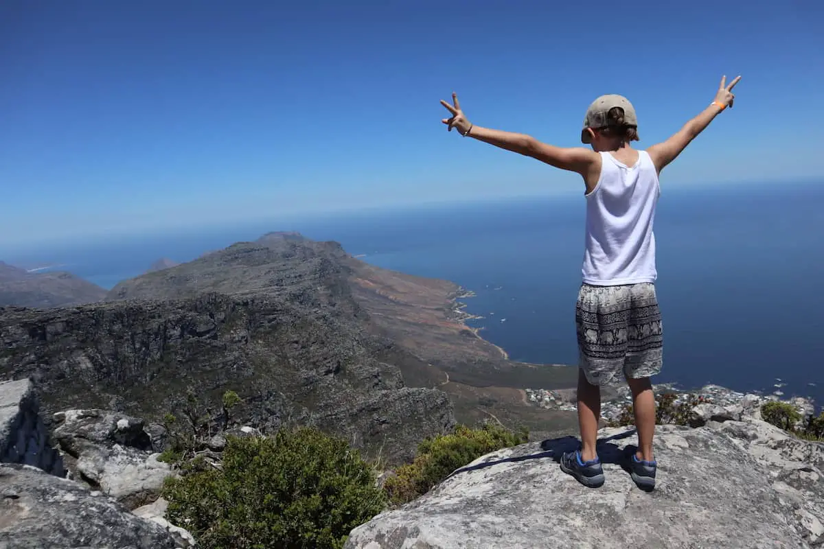 Alleinerziehend reisen nach Kapstadt Tafelberg