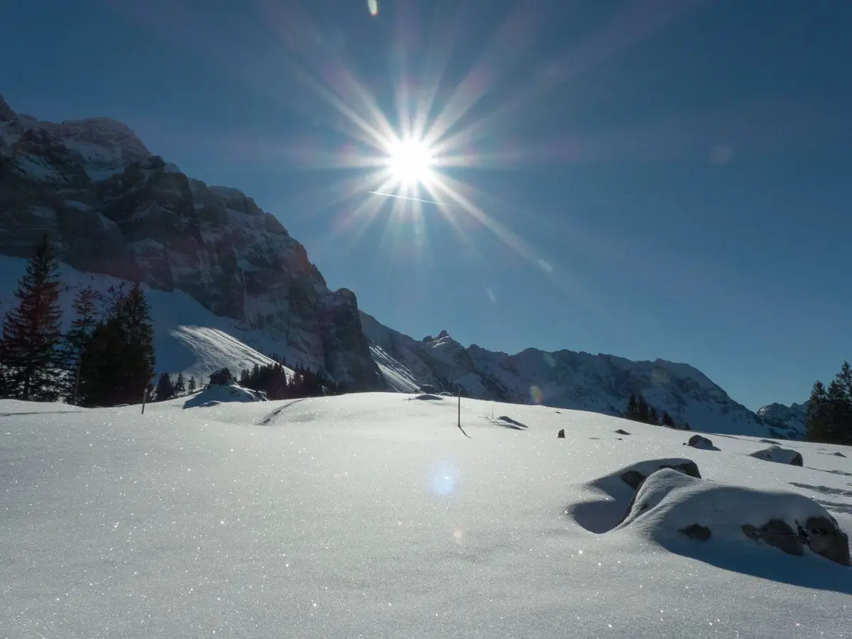 Appenzellerland-Winter-Sonne-Schwaegalp
