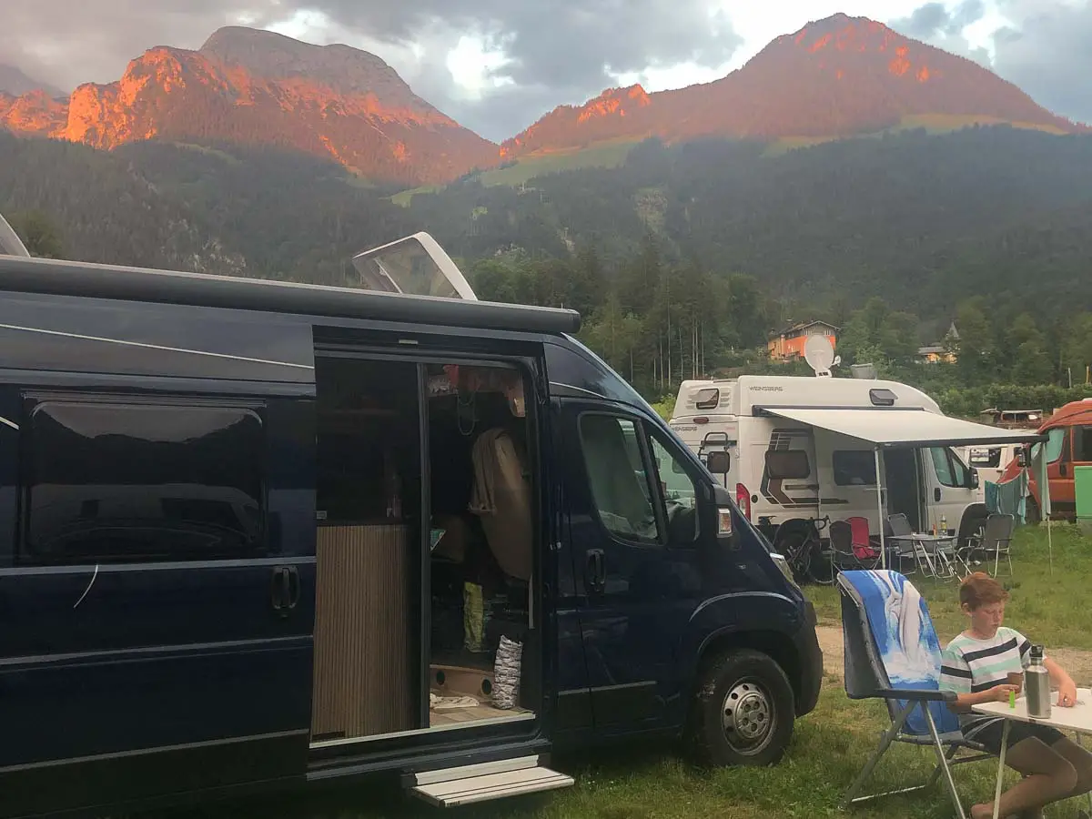 Camping Berchtesgaden: Alpenglühen am Königssee