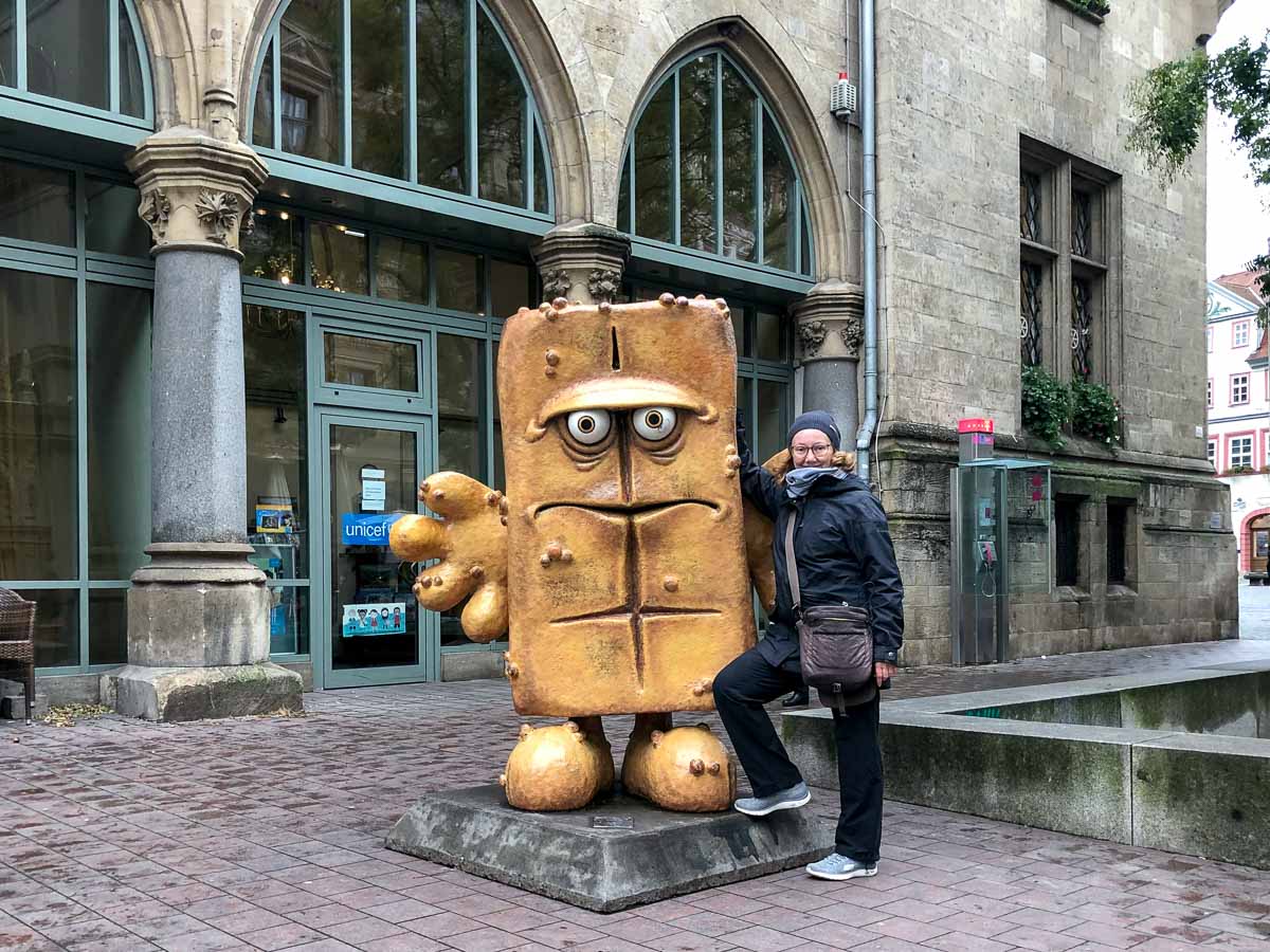 Erfurt Sehenswürdigkeiten für Kinder: Die Kika-Figuren wie Bernd das Brot