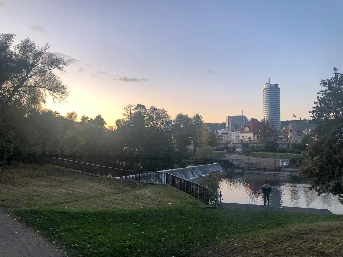 Sonnenuntergang über Jena an der Saale