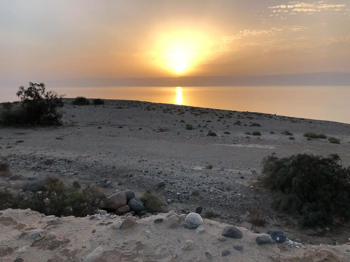 Sonnenuntergang am Toten Meer in Jordanien