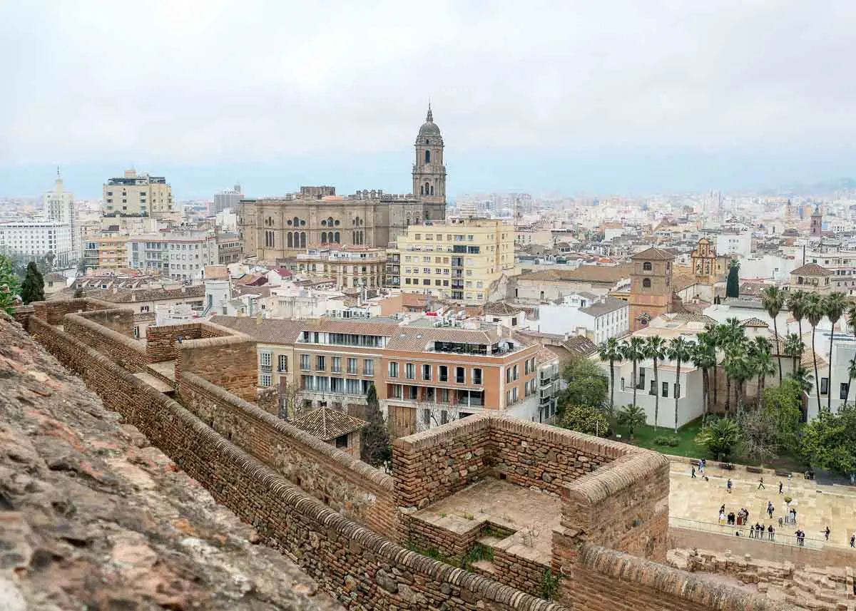 Blick von der Alcazaba auf die Altstadt von Malaga